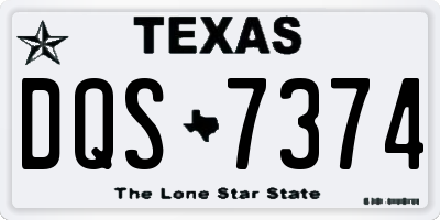 TX license plate DQS7374
