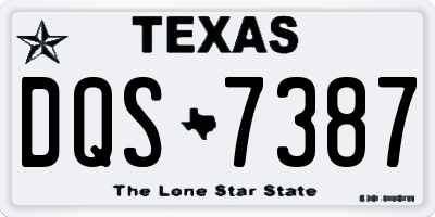 TX license plate DQS7387