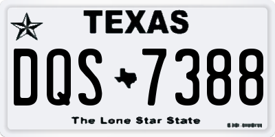 TX license plate DQS7388