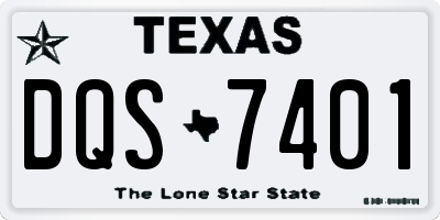 TX license plate DQS7401