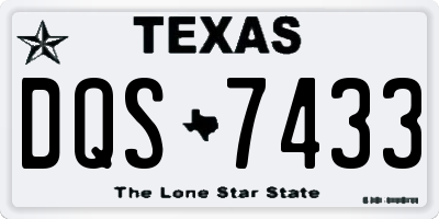 TX license plate DQS7433