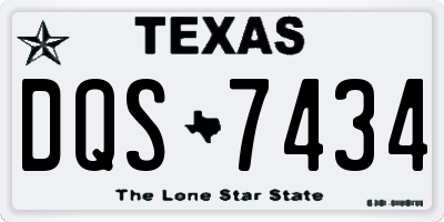 TX license plate DQS7434