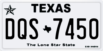 TX license plate DQS7450