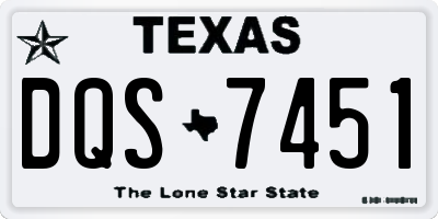 TX license plate DQS7451