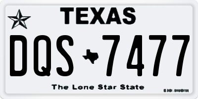 TX license plate DQS7477