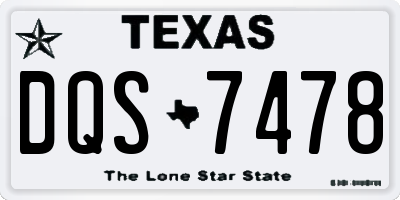 TX license plate DQS7478