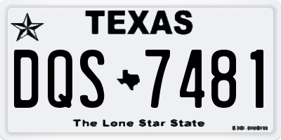 TX license plate DQS7481