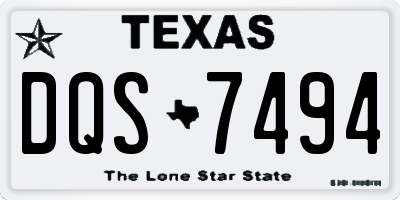 TX license plate DQS7494