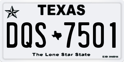 TX license plate DQS7501
