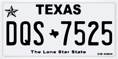 TX license plate DQS7525