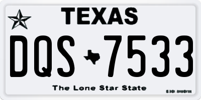 TX license plate DQS7533