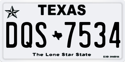 TX license plate DQS7534