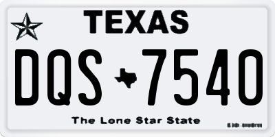TX license plate DQS7540