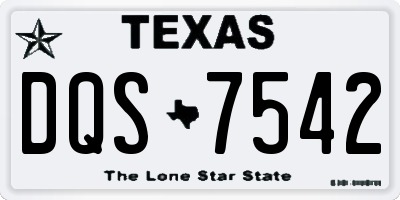 TX license plate DQS7542