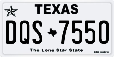 TX license plate DQS7550