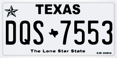 TX license plate DQS7553