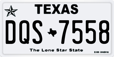 TX license plate DQS7558