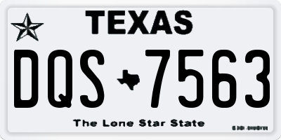 TX license plate DQS7563