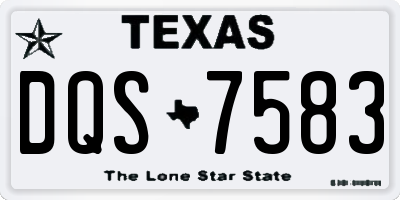 TX license plate DQS7583