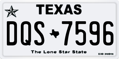 TX license plate DQS7596