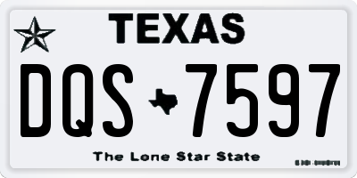 TX license plate DQS7597