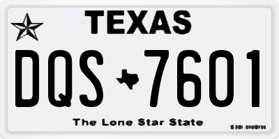 TX license plate DQS7601
