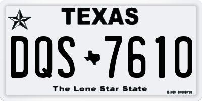 TX license plate DQS7610
