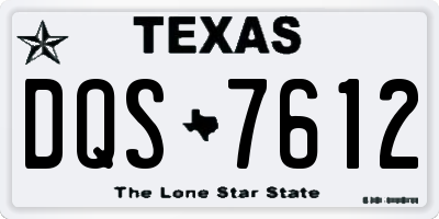 TX license plate DQS7612