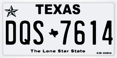 TX license plate DQS7614