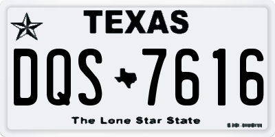 TX license plate DQS7616
