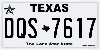 TX license plate DQS7617