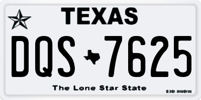 TX license plate DQS7625