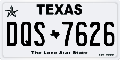 TX license plate DQS7626