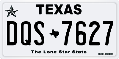 TX license plate DQS7627