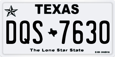 TX license plate DQS7630