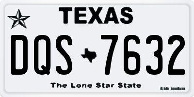 TX license plate DQS7632