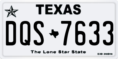 TX license plate DQS7633