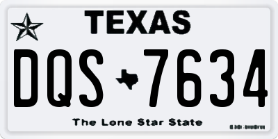 TX license plate DQS7634