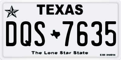 TX license plate DQS7635
