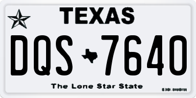 TX license plate DQS7640
