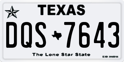 TX license plate DQS7643