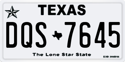 TX license plate DQS7645