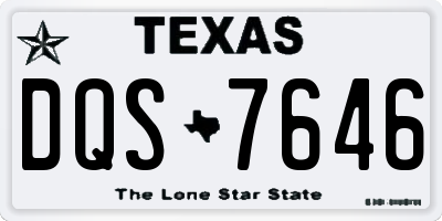 TX license plate DQS7646