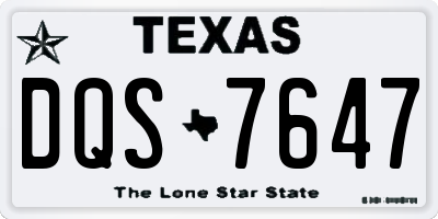 TX license plate DQS7647
