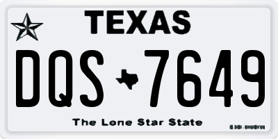 TX license plate DQS7649