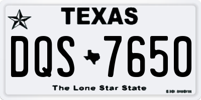 TX license plate DQS7650