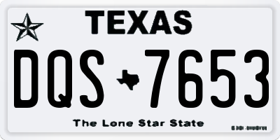 TX license plate DQS7653