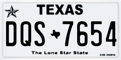 TX license plate DQS7654