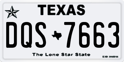 TX license plate DQS7663