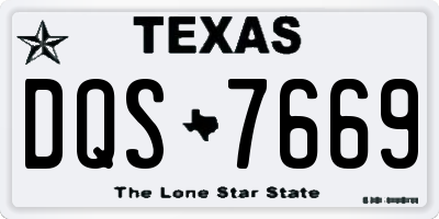TX license plate DQS7669